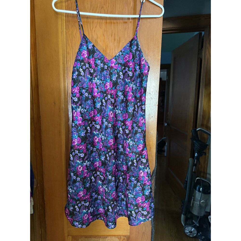 Vintage Floral Slip Nightie Dress Size Medium